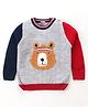 Babyhug Full Sleeves Pull Over Sweater with Bear Patch - Grey