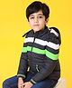 Babyhug Full Sleeves Jacket With Hood - Blue
