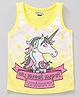 Eteenz Sleeveless Tee Unicorn Print - Light Yellow