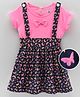 Eteenz Half Sleeves Frock Butterfly Print - Pink