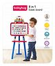 Babyhug 8-in-1 Adjustable Easel Board  Magnetic Whiteborad & Chalkboard with Alpha & Numeric | Hight Adjustable | Educational Toy | Enhances Learning & Creativity | Blue & Red |BIS Certified
