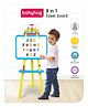 Babyhug 8-in-1 Adjustable Easel Board  Magnetic Whiteboard & Chalkboard with Alpha & Numeric | Hight Adjustable | Educational Toy | Enhances Learning & Creativity | Blue & Green |BIS Certified