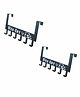 Syga Over The Door 6 Hooks Hanger Pack of 2 - Black 