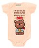 KNITROOT So Glad Dad Print Short Sleeves Onesie - Peach