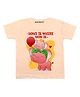 KNITROOT Half Sleeves Home Is Where Mom Is Print Tee - Peach