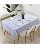 Elementary Printed Stripes 100% Cotton 4 Seater Tablecloth - Navy Blue  