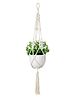 Elementary Handmade Macrame Cotton Plant Hanger - Off White