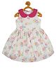 Young Birds Flower Printed Peter Pan Collar Fit & Flare Sleeveless Dress - Snow White
