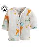 Polka Tots Organic Cotton Full Sleeves Deer Print Jhabla - Cream
