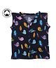 Polka Tots Organic Muslin Cotton Sleeveless Bird Print Vest - Navy