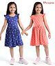 Honeyhap Premium Short Sleeves 100% Cotton   Anti-Microbial  Finish Frock Polka Dot Print Pack of 2 - Peach Navy Blue