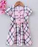 Babyhug Knee Length Frock Checked Print - Pink