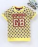 Game Begins Half Sleeves Tee Dot Print - Yellow