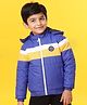 Babyhug Full Sleeves Color Block Hooded Jacket Jacket - Blue