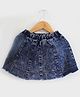 Woonie Denim Raw Hem Skirt - Dark Blue