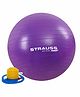Strauss Anti-Burst Rubber Gym Ball with Free Foot Pump | Round Shape Swiss Ball for Exercise, Workout, Yoga, Pregnancy, Birthing, Balance & Stability, 75 cm, (Purple)
