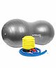 Strauss Anti-Burst Rubber Peanut Shape Gym Ball with Free Foot Pump | Round Shape Swiss Ball for Exercise, Workout, Yoga, Pregnancy, Birthing, Balance & Stability, 95x45 cm, (Grey)