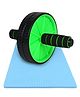Strauss Double Wheel Ab & Exercise Roller | Anti-Skid Wheel Base, Non-Slip Stainless Steel Handles & Knee Mat| Abdominal Exercise Roller Wheel|Exercise Equipment for Home, Gym workout for Abs, (Green)