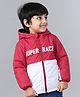 Babyhug Full Sleeve Hoodie Colorblock with HD Print - Red White