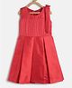 Tales and Stories Sleeveless Solid Color Pleated Fit & Flare Dress - Red