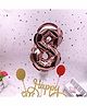 Amfin 8th Number Foil Balloon Cake Topper - Rose Gold