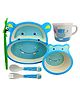 FunBlast Bamboo Fiber Feeding Set for Kids with Plate, Bowl, Cup, Spoon & Fork - 5 Pcs