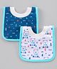Babyhug Cotton Pullover Bibs Multi Print Set of 2 - Blue White