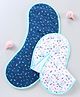 Babyhug Cotton Burp Cloths Bear Print Set of 2 - Navy Blue & White