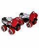 Strauss Junior Tenacity Roller Skates | Adjustable Shoe Size for Kids | 4 Wheels Skates for Boys and Girls | for Indoor and Outdoor Skating | Age Group 3-7 Years | Weight Capacity Upto 40kgs, Black