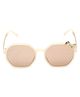 Spiky 100% UV Protection Sunglasses with Cloth & Case - Beige