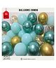 Balloon Junction Metallic & Confetti Balloon Combo Gold Green - Pack of 50