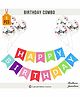 Balloon Junction Happy Birthday Banner and Balloons Combo Multicolour - Pack Of 6