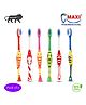 Maxi Goldie Junior Toothbrush Pack of 6 - Multicolour