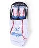 Lovespun Slugger Print Diaper Cover & Socks - White