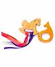 Rocking Potato Beech Wood Fish and Horse Shaped Teether with Ribbons Pack of 2 - Beige