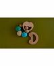 Rocking Potato Beech Wood Apple & Car Shaped Rattle Teether Pack of 2 - Beige