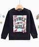 Lazy Bones Full Sleeves Sweatshirt Butterfly Print - Black
