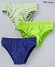 Honeyhap Premium Cotton Elastane   Anti-Microbial  Finish Briefs Pack of 3 - Blue Green