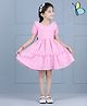 Hola Bonita Cap Sleeves Ruffled Checked Frock - Pink
