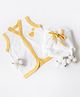 Yellow Doodle Vest and stay-dry Nappy Set - Yellow Hearts- Yellow White