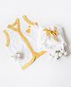 Yellow Doodle Vest and stay-dry Nappy Set - Yellow Hearts- Yellow White