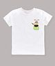 Kavee Half Sleeves Rabbit Printed Bio Wash Pure Cotton Tee - White