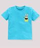 Kavee Half Sleeves Rabbit Printed Bio Wash Pure Cotton Tee - Blue