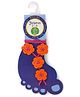Jefferies Socks Floral Design Barefoot Sandals - Orange