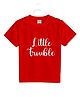 BRATMA Half Sleeves Little Trouble Print Tee - Red