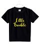 BRATMA Half Sleeves Little Trouble Print Tee - Black