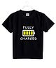 BRATMA Half Sleeves Fully Charged Print Tee - Black