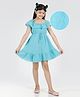 Hola Bonita Puff Sleeves Mid Thigh Length Frock - Blue