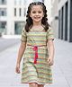 Hola Bonita Half Sleeves Aztec Print Frock With Belt - Multicolour
