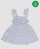 Nino Bambino 100% Organic Cotton Sleeveless Zig Zag Print Dress - Blue & White